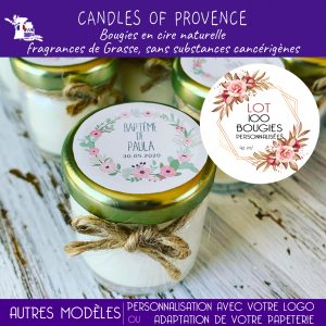 100 Bougies personnalisées cadeau invité mariage baptême