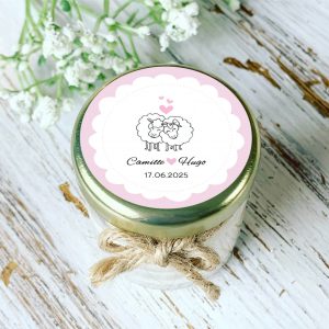 Bougies Parfumées Personnalisées COUPLE DE MOUTONS - Faveurs de Mariage