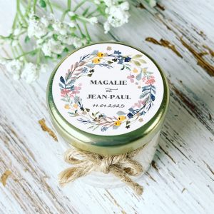 Bougies Parfumées Personnalisées MODÈLE MAGALIE - Faveurs de Mariage