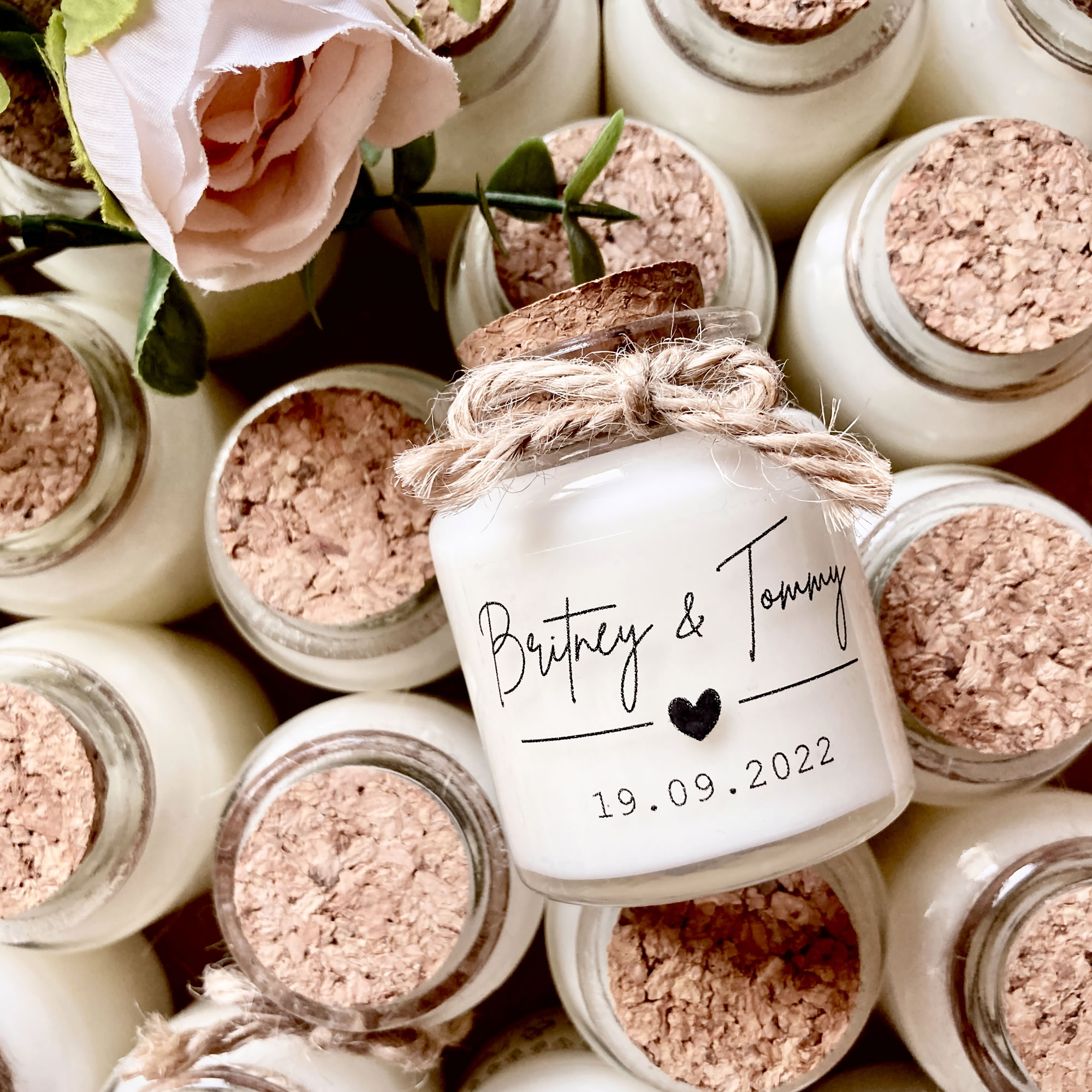 Bougies personnalisées mariage cadeaux invités Modèle Britney