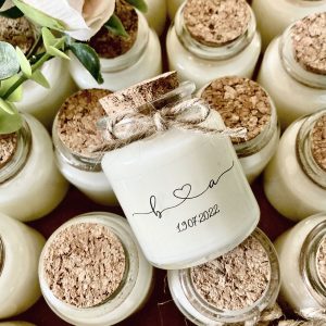 Bougies personnalisées cadeaux invités mariage Modèle Initiales