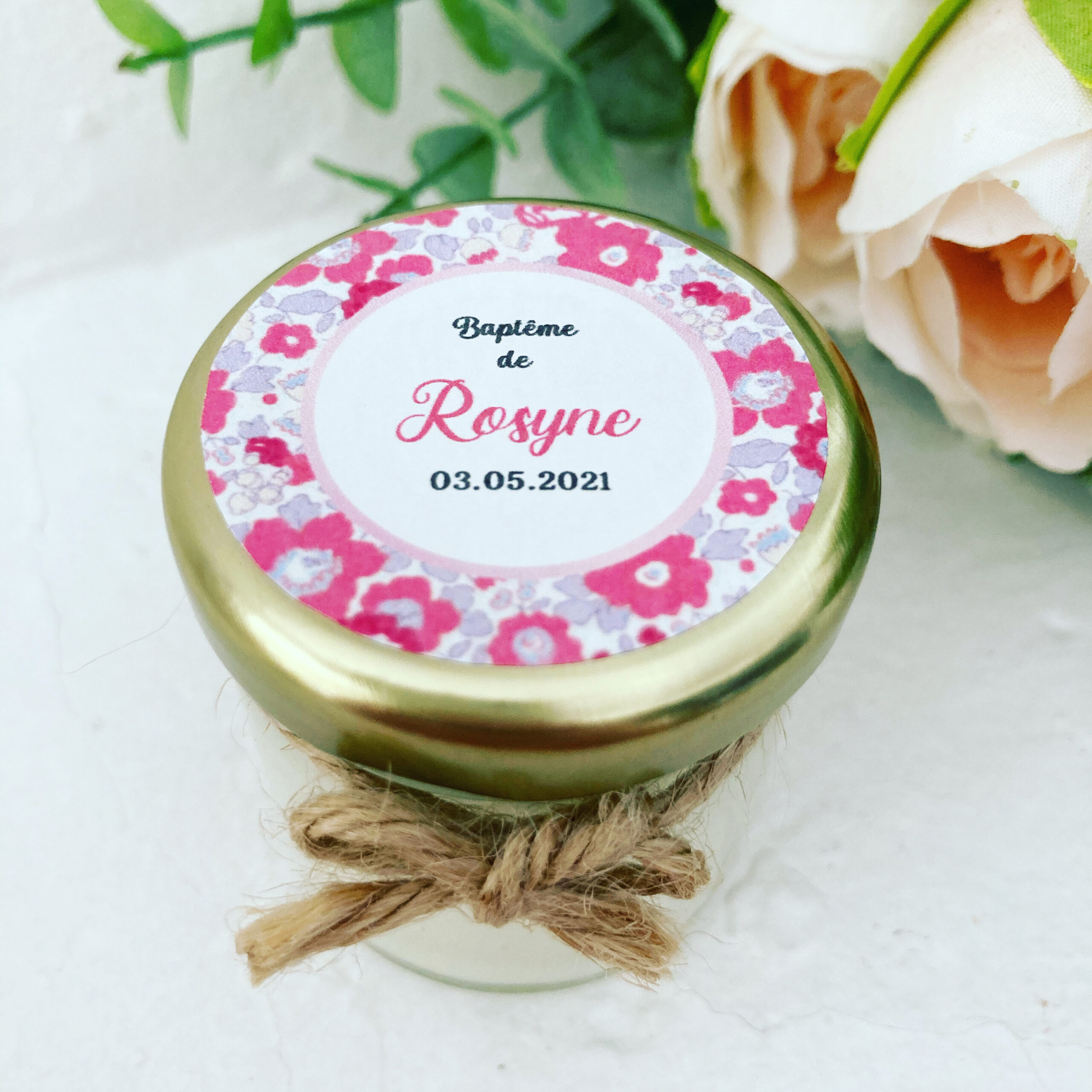 Bougies Parfumées Personnalisées MODÈLE LIBERTY ROSYNE 40ml