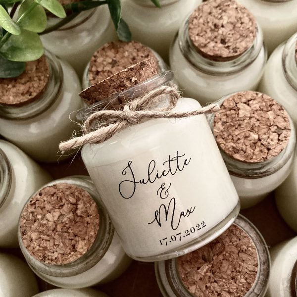 Bougies personnalisées mariage cadeaux invités Modèle Britney