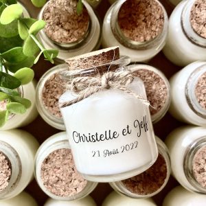 Bougie parfumée personnalisée cadeau mariage Modèle Christelle