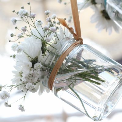 Bocaux vides en verre pour créer vos décorations de mariage