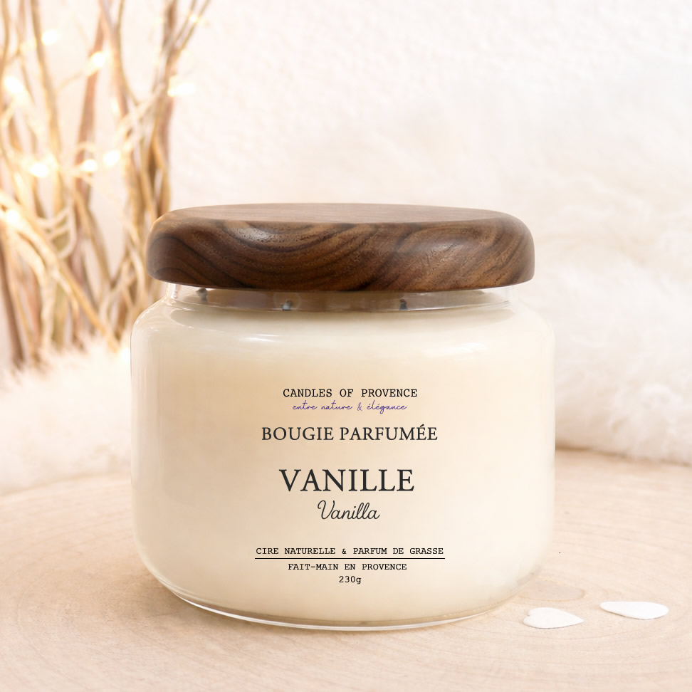 Bougie parfumée Vanille artisanale fait-main en Provence