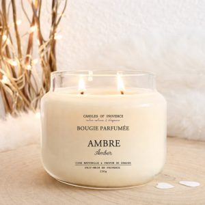 Bougie parfumée Ambre artisanale fait-main en Provence